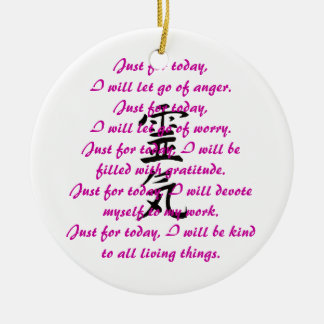 Reiki Kanji och Precepts Julgransprydnad Keramik