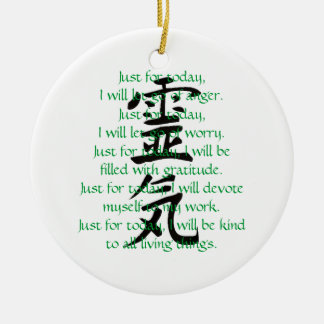 Reiki Kanji och Precepts med Usui Julgransprydnad Keramik