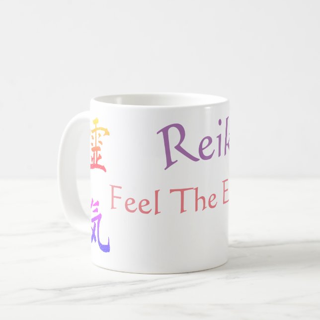 Reiki känner att Energy Rainbow Kaffemugg (Framsida vänster)