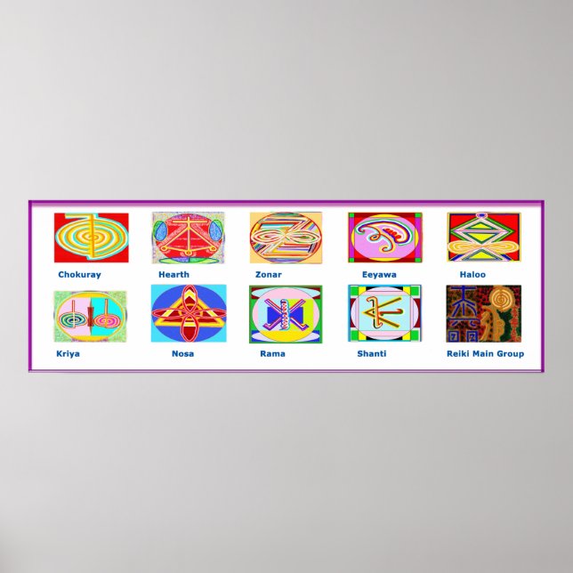 REIKI Karuna Healing Mästarens Symboler Poster (Framsidan)