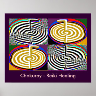 REIKI Karuna Healing Mästarens Symboler Poster