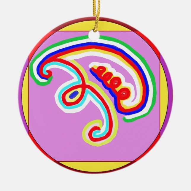 Reiki Karuna Ommantra: EEYAWA Julgransprydnad Keramik (Framsidan)