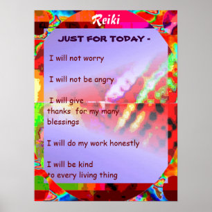 REIKI Karuna som läker förlages symboler Poster