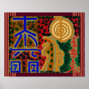 REIKI Karuna som läker förlages symboler Poster