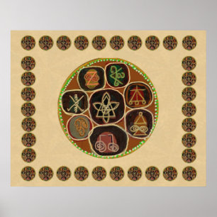 REIKI Karuna som läker förlages symboler Poster