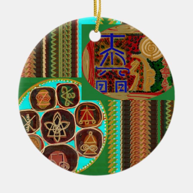 REIKI Karuna som läker GÅVOR 99 för Julgransprydnad Keramik (Framsidan)