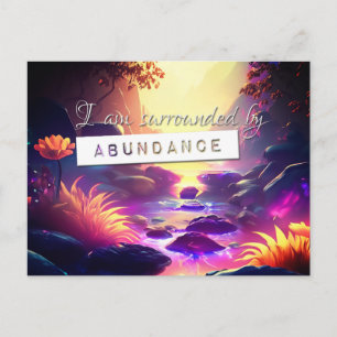 Reiki Law of Attraktion Abundance Affirmation Vykort