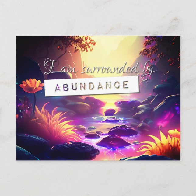 Reiki Law of Attraktion Abundance Affirmation Vykort (Framsida)