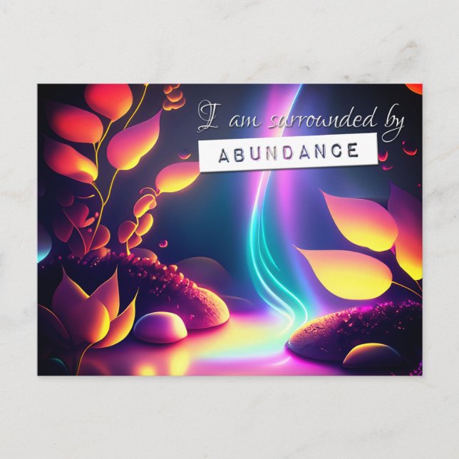 Reiki Law of Attraktion Abundance Affirmation Vykort (Framsida)