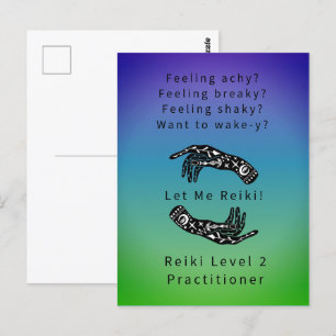 Reiki Level 2 Practice Riddle och Händer Färg Vykort