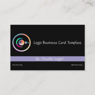 Reiki Logotyp Crescent Måne & Planets Rainbow Visitkort