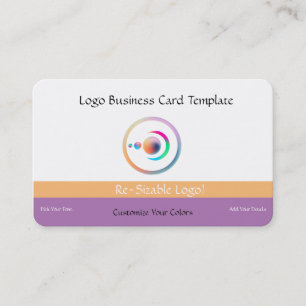 Reiki Logotyp Rainbow Crescent Måne & Planets Visitkort