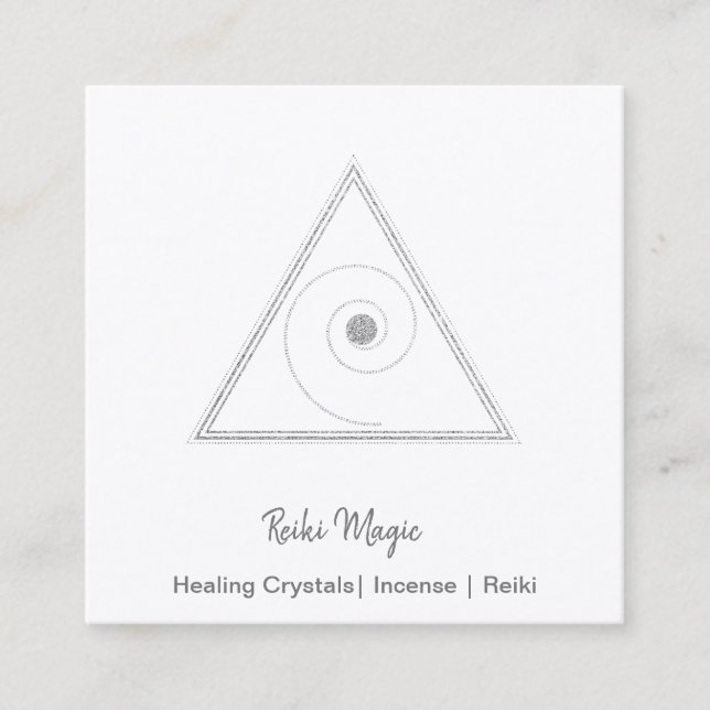 Reiki Magic Fyrkantigt Visitkort (Framsida)