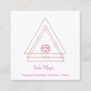 Reiki Magic Rosa och Ro Guld Fyrkantigt Visitkort