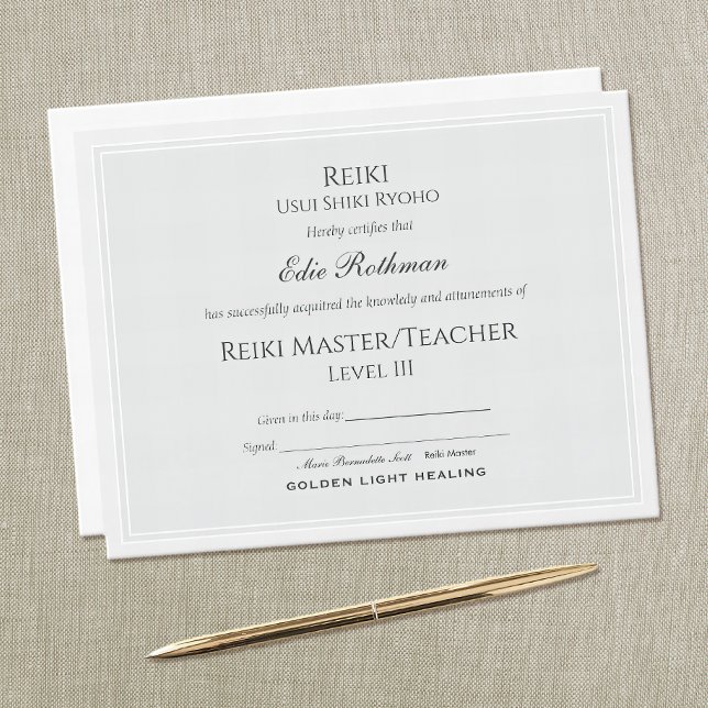 Reiki Master Certificate of Complete Award (Skapare uppladdad)