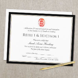 Reiki Master Certificate of Complete Award -