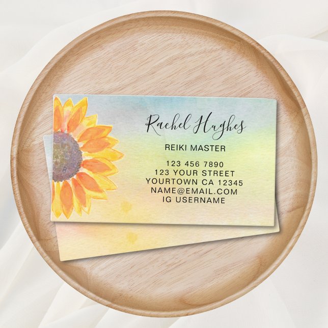 Reiki Master Colorful Solros Affärskort Visitkort (Skapare uppladdad)