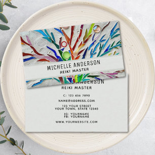 Reiki Master Energy Healer Colorful Visitkort