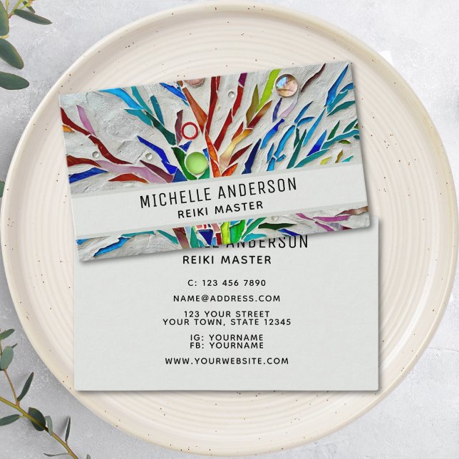 Reiki Master Energy Healer Colorful Visitkort (Skapare uppladdad)