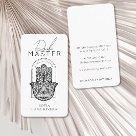 Reiki Master Hamsa Hand Evil Eye Yoga Therapist Visitkort