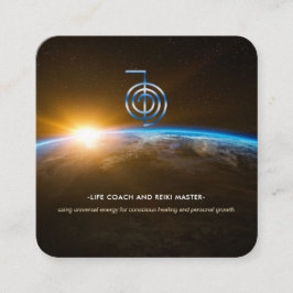Reiki Master Life Coach - Universe Fyrkantigt Visitkort