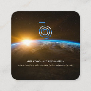 Reiki Master Life Coach - Universe Fyrkantigt Visitkort