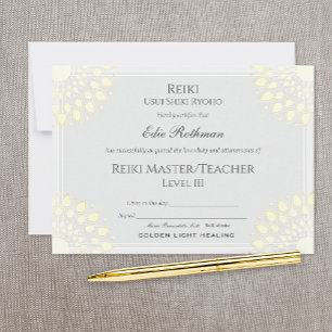 Reiki Master Lotus Certificate of Complete Award Inbjudningar