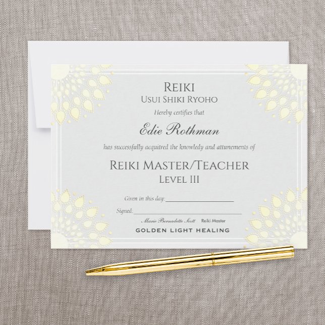Reiki Master Lotus Certificate of Complete Award Inbjudningar (Skapare uppladdad)