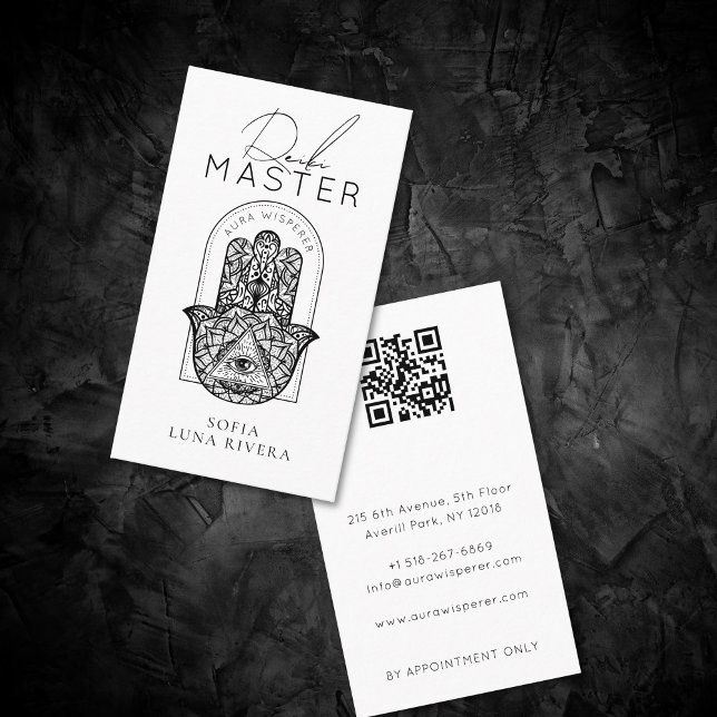 Reiki Master Minimalist Hansa Hand Arch Visitkort (Reiki Master Minimalist Hansa Hand Arch Business Card)