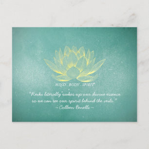 Reiki Master och Yoga Mediation Instructions citat Vykort