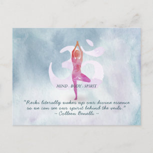 Reiki Master och Yoga Mediation Instructions citat Vykort