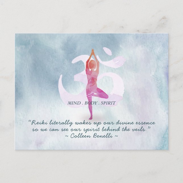 Reiki Master och Yoga Mediation Instructions citat Vykort (Framsida)