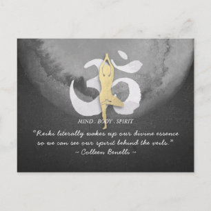 Reiki Master och Yoga Mediation Instructions citat Vykort