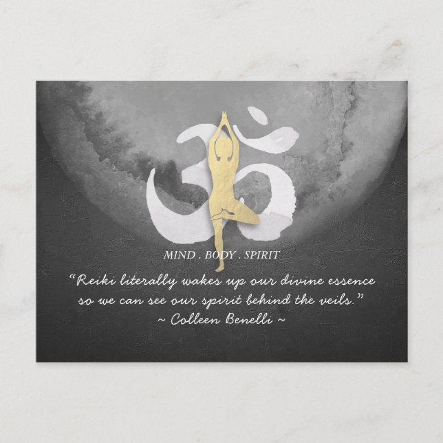 Reiki Master och Yoga Mediation Instructions citat Vykort (Framsida)