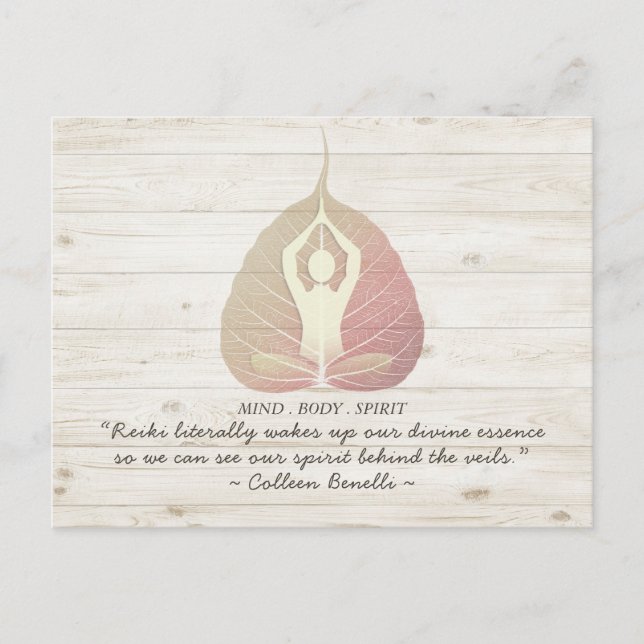 Reiki Master och Yoga Mediation Instructions citat Vykort (Framsida)
