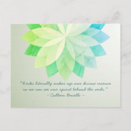 Reiki Master och Yoga Mediation Instructions citat Vykort