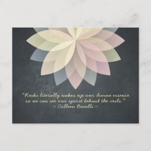 Reiki Master och Yoga Mediation Instructions citat Vykort