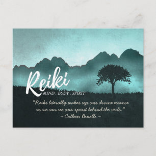 Reiki Master och Yoga Mediation Instructions citat Vykort