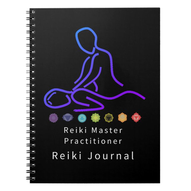 Reiki Master Practier Outline Black Anteckningsbok (Framsidan)