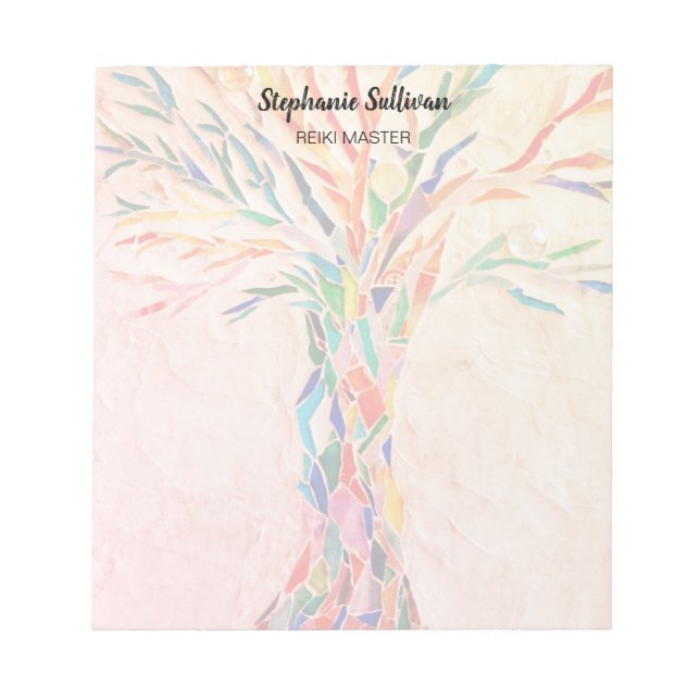 Reiki Master Rainbow Tree Personlig  Anteckningsblock (Framsida)