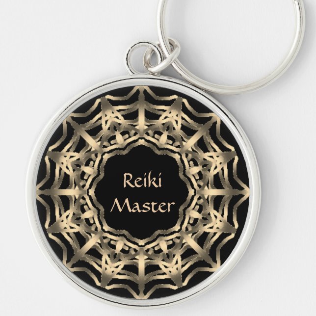 Reiki Master Rund Silverfärgad Nyckelring (Framsidan)