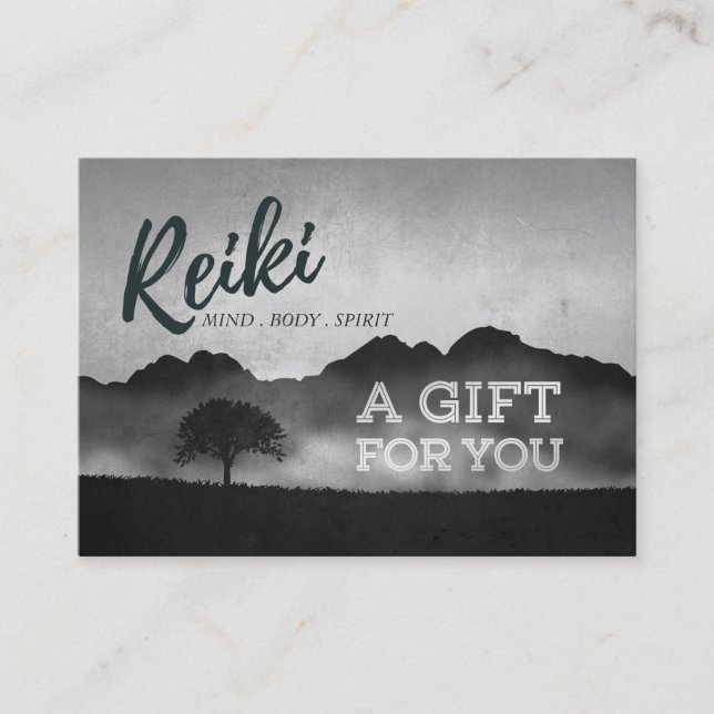 Reiki Master Yoga Instructor Gift Certificate Card Rabattkort (Framsida)