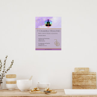 Reiki Master Zen Lavender Chakra Energy Healer Poster
