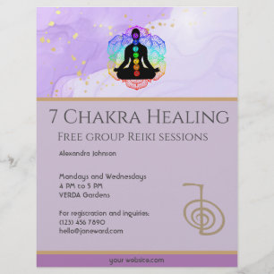 Reiki Master Zen Lavender Chakra Energy Healer Reklamblad