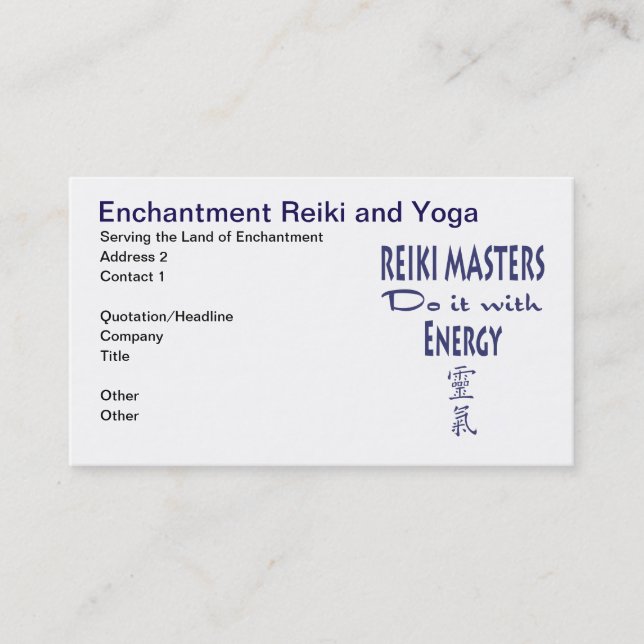 Reiki Masters gör det med energi Tidsbeställning Kort (Framsida)