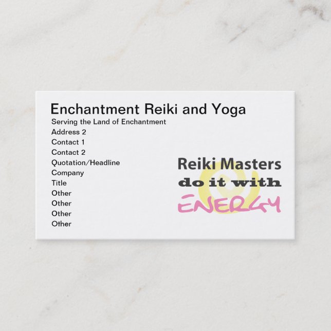 Reiki Masters gör det med energi Tidsbeställning Kort (Framsida)