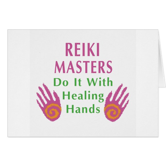 Reiki Masters gör det med Händer Hälsningskort (Framsidan Horizontal)