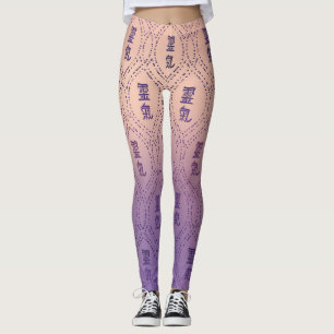 Reiki mönster på purpurfärgad pastell leggings