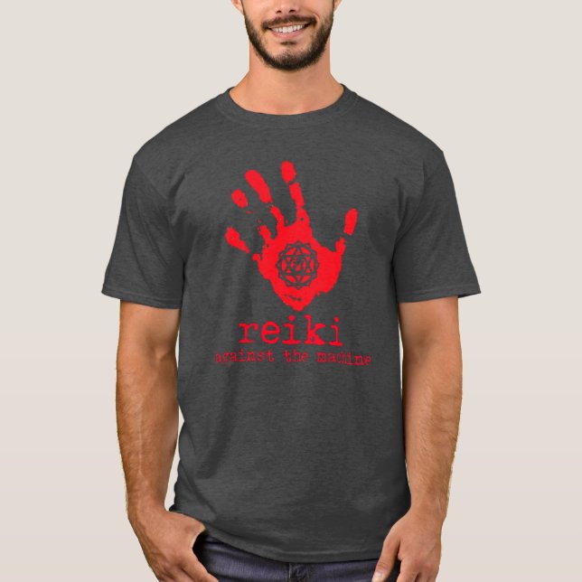 Reiki mot Maskin T-Shirt (Framsida)