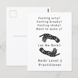 Reiki Nivå 2 Praktiker Gåta Och Händer Vit Vykort